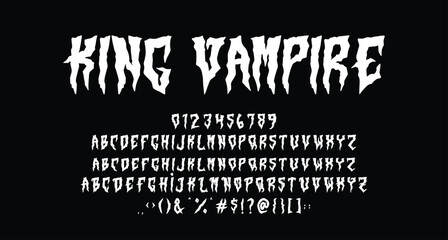 Wall Mural - King vampire Horror display font Best Alphabet Alphabet Brush Script Logotype Font lettering handwritten