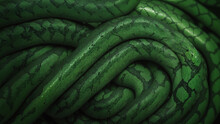 Skin Texture Of Green Snakes. Top View, Background Surface