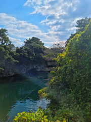 Canvas Print - This is Soesokkak, Jeju Island, where a river and a forest come together.