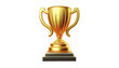 gold trophy isolated on transparent background, png, trophy