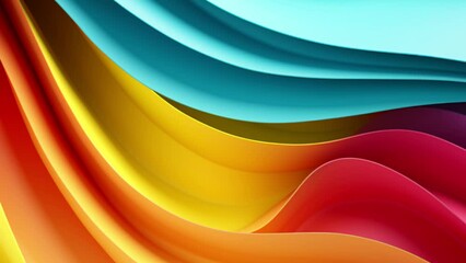 Wall Mural - Abstract wavy background in smooth satin colors. Trendy colors. 4K Video motion graphic.Abstract geometric background. Looped animation. 