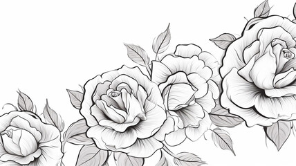 Wall Mural - Vector Rose flowers. Wedding background card floral design