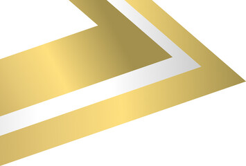Wall Mural - Gold with silver stripe corner. Corner design element