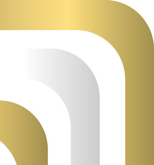 Wall Mural - Gold silver rounded corner. Corner design element