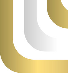 Wall Mural - Gold silver rounded corner. Corner design element