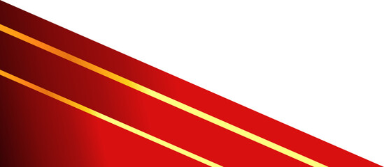 Wall Mural - Red with gold stripe corner. Corner design element