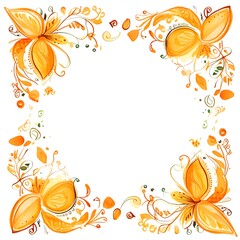 Wall Mural - Orange plant frame