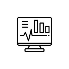 Poster - Growth chart outline icons, minimalist vector illustration ,simple transparent graphic element .Isolated on white background