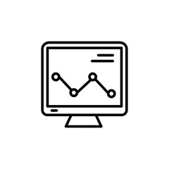 Poster - Growth chart outline icons, minimalist vector illustration ,simple transparent graphic element .Isolated on white background