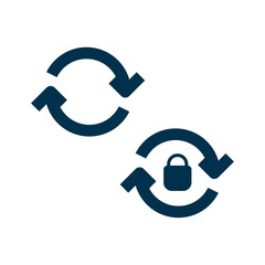 Poster - rotate button with lock concept illustration line icon design vector