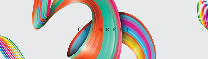 Poster - Modern colorful flow poster. Wave Rainbow style colorful banner or background design.