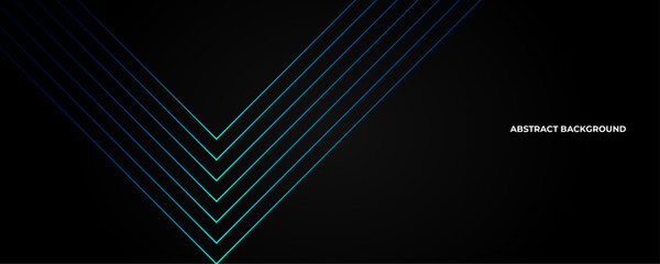 Canvas Print - Dark blue abstract background with glowing triangle geometric lines. Modern shiny blue lines pattern. Futuristic technology concept. Suit for poster, cover, banner, presentation, website, backdrop.