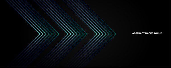Canvas Print - Dark blue abstract background with glowing triangle geometric lines. Modern shiny blue lines pattern. Futuristic technology concept. Suit for poster, cover, banner, presentation, website, backdrop.
