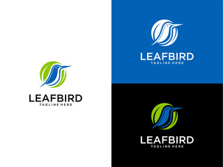 Sticker - leaf bird logo design vector unique