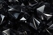 Abstract 3d rendering of chaotic polygonal shapes. Futuristic background with low poly shape, Black and gray background with crystals and triangles in a 3D illustration, AI Generated