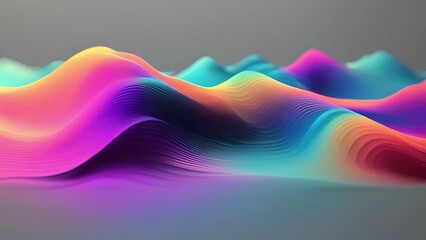 Wall Mural - Minimal animation of a pulsating wave with a gradient color scheme.
