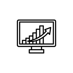 Poster - Growth chart outline icons, business minimalist vector illustration ,simple transparent graphic element .Isolated on white background
