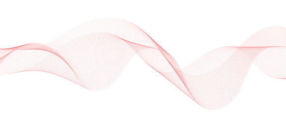 Poster - abstract red wave line pattern.