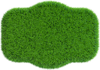 Wall Mural - Badge from grass. 3D rendering illustration.