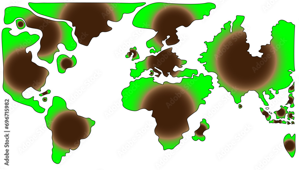 world map vector isolated on white background. Flat Earth map template ...