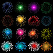 colorful fireworks on black background for celebration