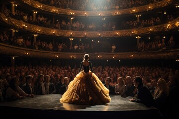 Fashion Show in Faro, Portugal, An opera singer performs in front of a large audience, AI Generated