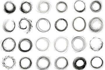 Aufkleber - A collection of different types of circles on a clean white background. Perfect for adding a touch of simplicity and elegance to any design project