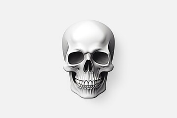 Poster - A white skull on a plain white background. Perfect for Halloween or horror-themed designs