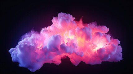 Fototapete - A vibrant cloud of pink and blue smoke suspended in the air. Perfect for adding a touch of color and excitement to any project or design