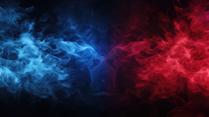 Aufkleber - Red and blue smoke forming a couple on a black background. Perfect for adding a touch of color and mystery to your designs