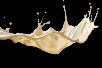 Poster - Milk splash on a black background. Versatile image for various projects