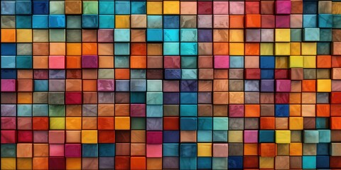 Poster - pastel colored tiles texture background 