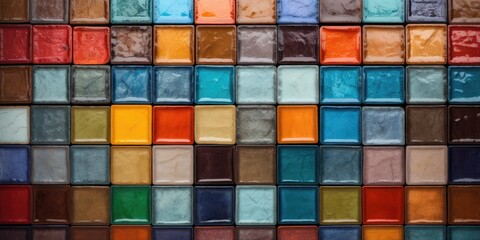 Poster - pastel colored tiles texture background
