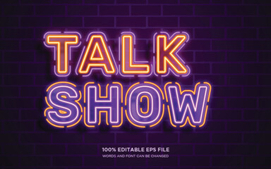 Poster - talk show 3d editable text style effect