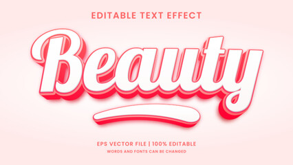 Wall Mural - Beauty pink 3D editable text effect	