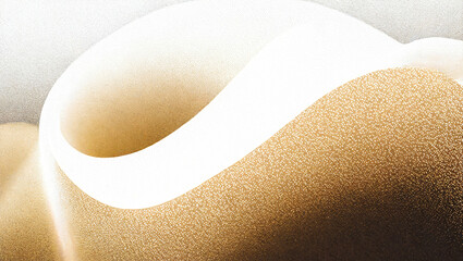 Poster - gold and white graphic wave