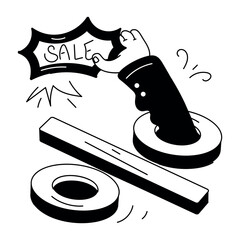 Sticker - Check out this doodle illustration of sale discount 