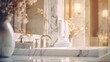 © Generative AI - Abstract blur beautiful luxury hotel bathroom interior for background : Generative AI