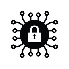 Poster - Cyber security icon vector Cyber  protection logo