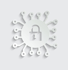 Poster - Cyber security icon vector Cyber  protection logo