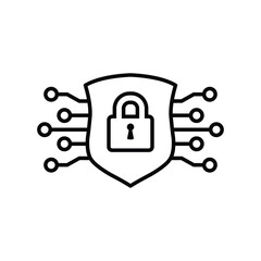 Poster - Cyber security icon vector Cyber  protection logo