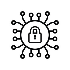 Poster - Cyber security icon vector Cyber  protection logo