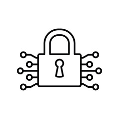 Poster - Cyber security icon vector Cyber  protection logo