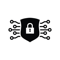Poster - Cyber security icon vector Cyber  protection logo