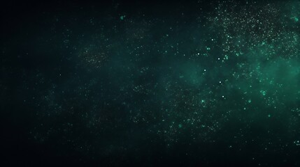 Leinwandbilder - Dark green color gradient grainy background, illuminated spot on black, noise texture effect, wide banner size. : Generative AI