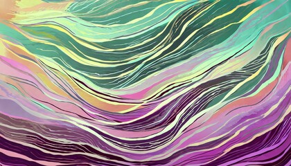 Wall Mural - colored wavy background hand drawn abstract curved waves stripe texture pattern for your design