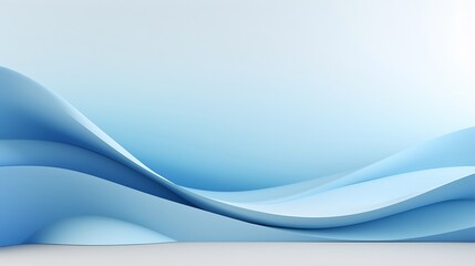 Fototapete - Abstract light blue and white wave background. Simple vector graphic pattern, modern : Generative AI