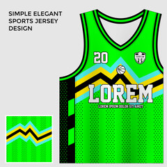 Wall Mural - abstract green basketball jersey sublimation template