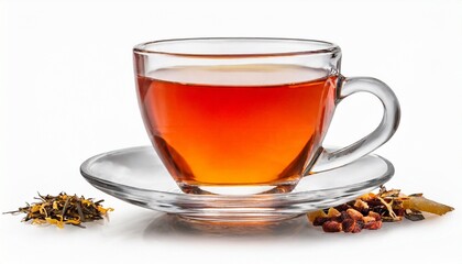 Poster - glass cup of tea isolated on a white background with clipping path