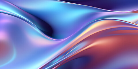 Poster - Metallic abstract wavy liquid background layout design tech innovation